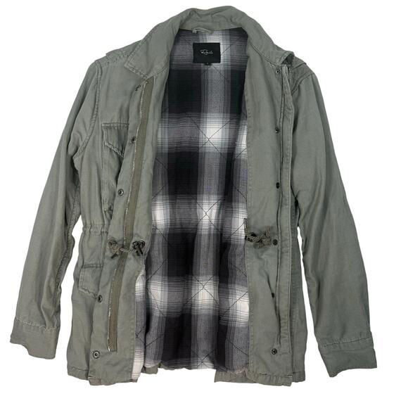 Rails Jayden Utility Jacket Women’s Small Sage Green Plaid Lined Linen - Picture 6 of 11